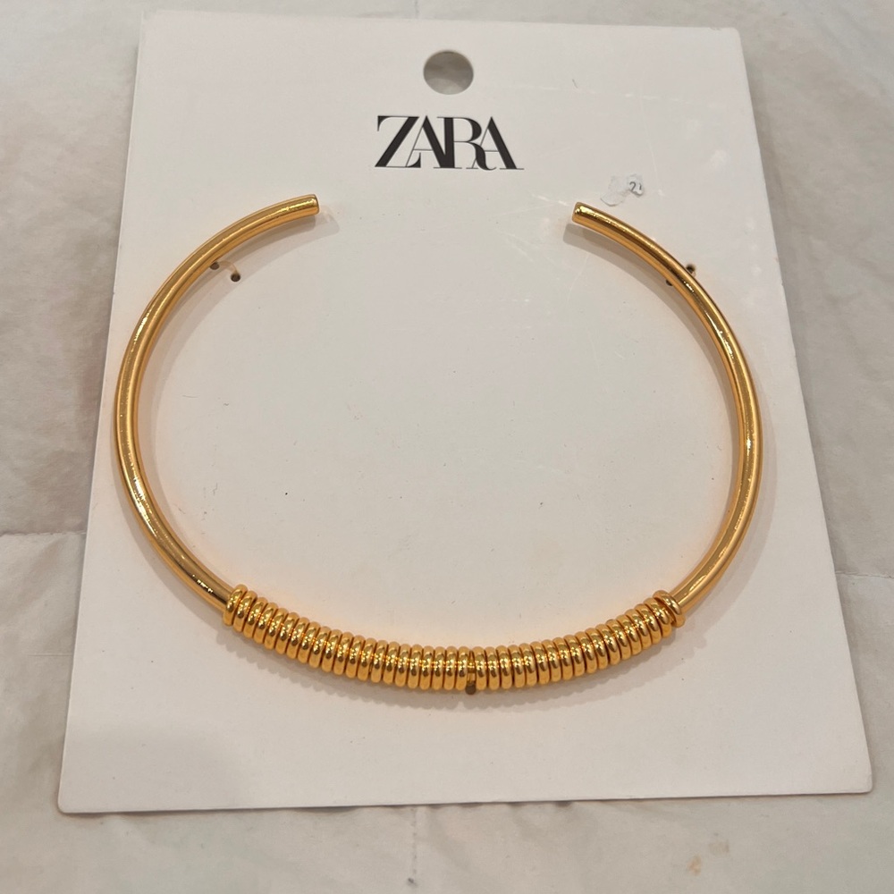 ZARA | gold tone chocker necklace